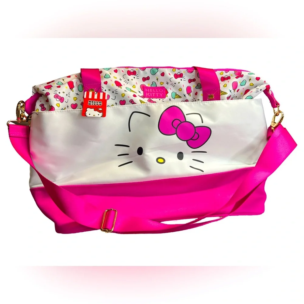 Hello Kitty Clearance Price is Firm! Large White Pink Shoulder Crossbody Bag - Picture 1 of 11